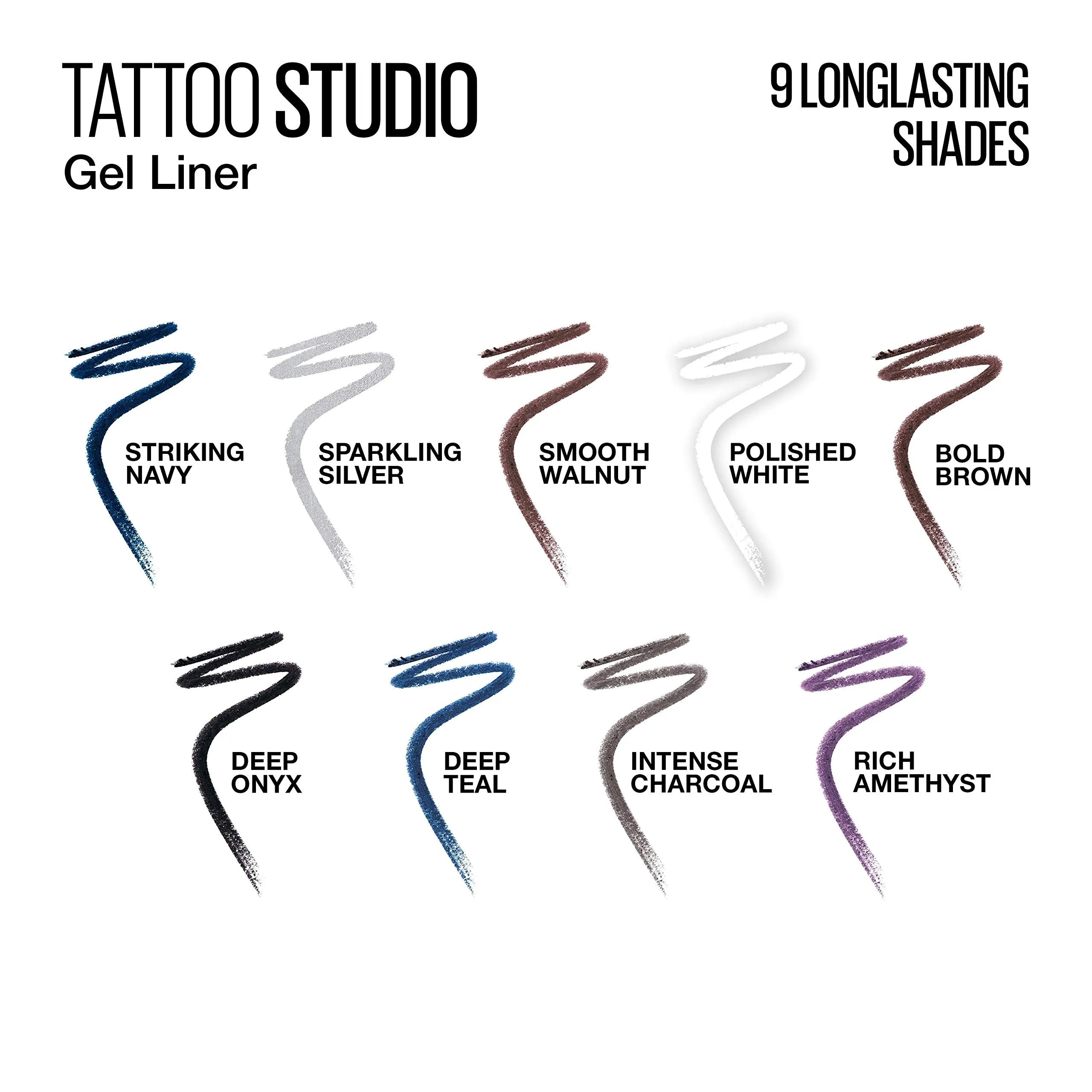 Maybelline TattooStudio Sharpenable Gel Pencil Longwear Eyeliner Makeup, Bold Brown, 0.04 oz.