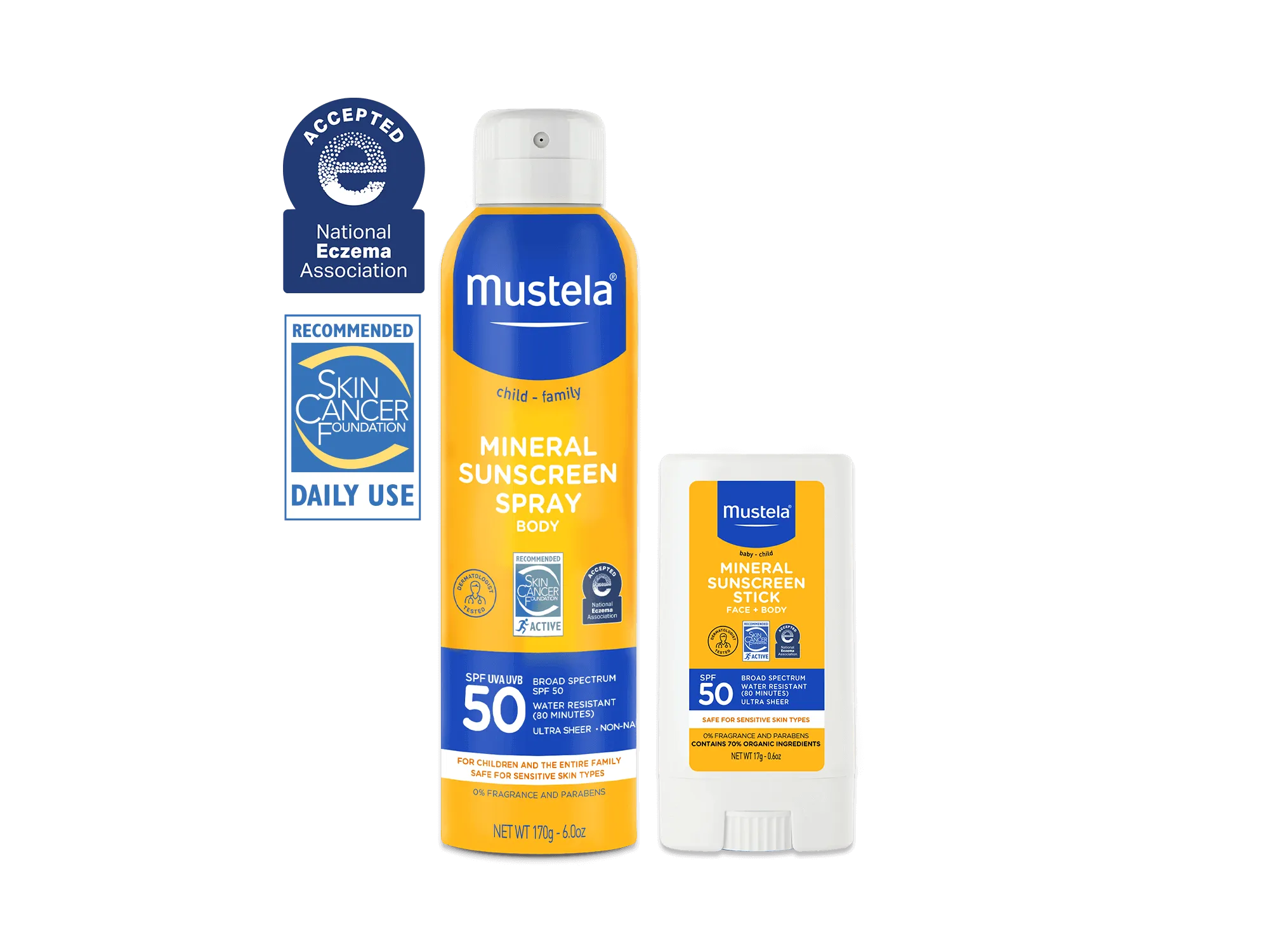 SPF 50 Mineral Sunscreen Spray and Stick