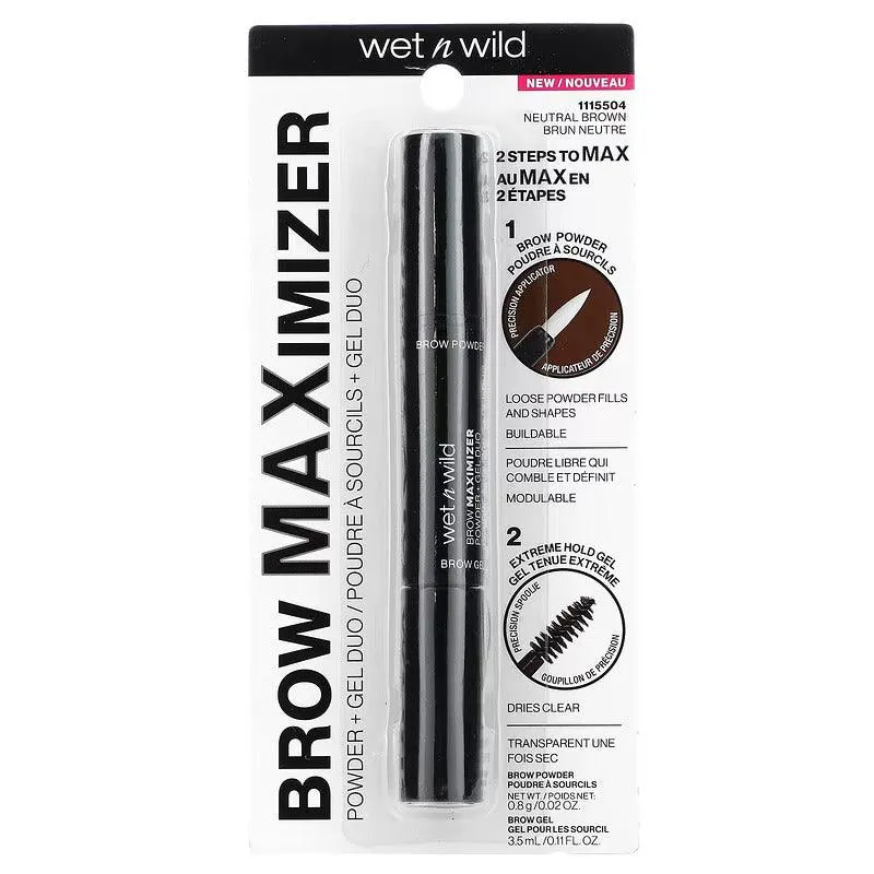 Wet n wild, Brow Maximizer, Powder   Gel Duo, Neutral Brown,